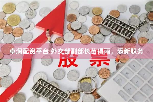 卓润配资平台 外交部副部长苗得雨，添新职务